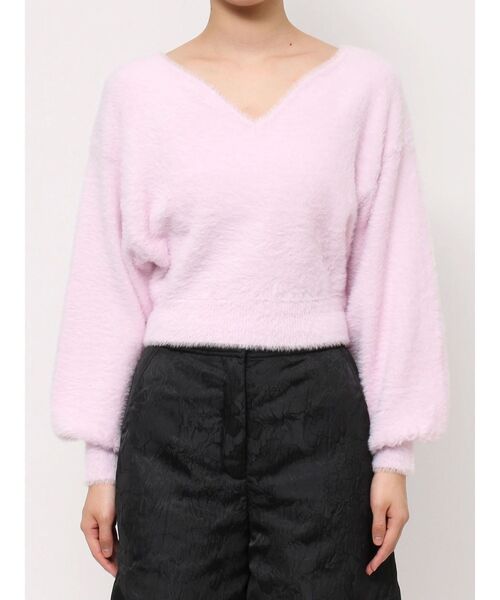 MERCURYDUO（マーキュリーデュオ）の「2WAYミニシャギーコンパクトニット（ニット/セーター・レディース・グレー/アイボリー/ピンク・FREE）」の18枚目の写真