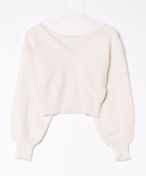 MERCURYDUO（マーキュリーデュオ）の「2WAYミニシャギーコンパクトニット（ニット/セーター・レディース・グレー/アイボリー/ピンク・FREE）」の6枚目の写真