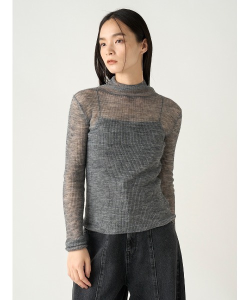 FRAY I.D（フレイアイディー）の「アルパカ混シアーリブニット