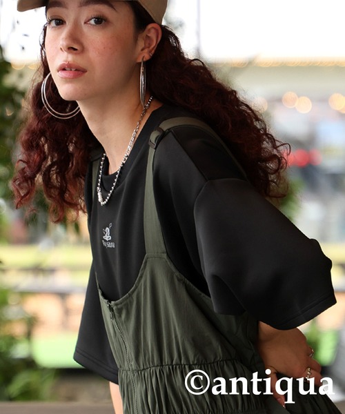 antiqua(アンティカ)の「ロゴプリントTシャツ(Tシャツ/カットソー・レディース・ブラック/ホワイト・P/R)」の13枚目の写真