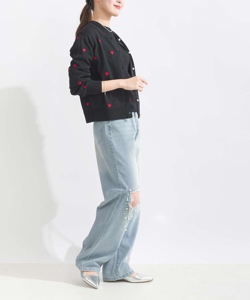 Lo-Fi(ローファイ)の「パール付きダメージデニムパンツ(デニムパンツ・レディース・ブルー・M/S/L)」の7枚目の写真