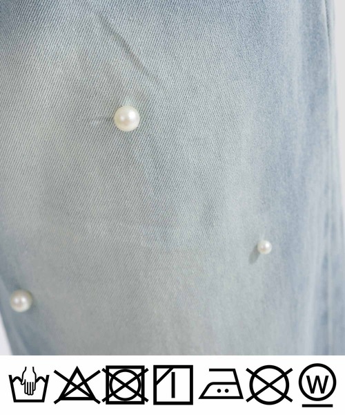 Lo-Fi(ローファイ)の「パール付きダメージデニムパンツ(デニムパンツ・レディース・ブルー・M/S/L)」の18枚目の写真