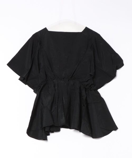 GORGE(ゴージ)の「《ウエストギャザー×フレア袖》レディース Vネックプルオーバー 体型カバー 春夏秋(Tシャツ/カットソー・レディース・ブラック/ミント/ピンク/オフホワイト/ベージュ・F)」の20枚目の写真