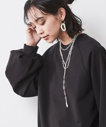 CHIC STYLE |  ダブルジャージパフスリーブカットソー シックスタイル（大きいサイズ対応）(Tシャツ/カットソー)