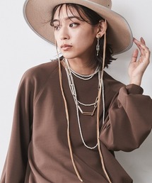 CHIC STYLE |  ダブルジャージパフスリーブカットソー シックスタイル（大きいサイズ対応）(Tシャツ/カットソー)