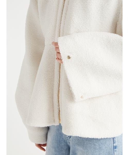 CELFORD(セルフォード)の「ボアペプラムジャケット(その他アウター・レディース・ピンクベージュ/ライトグレー/オフホワイト・FREE)」の5枚目の写真