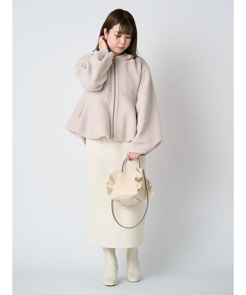 CELFORD(セルフォード)の「ボアペプラムジャケット(その他アウター・レディース・ピンクベージュ/ライトグレー/オフホワイト・FREE)」の16枚目の写真