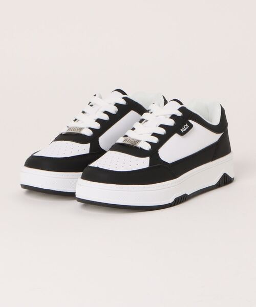 algy（アルジー）の「ALGY / 厚底 ホワイトスニーカー（スニーカー・キッズ・ブラック/ライトブルー/ホワイト/グリーン/ピンク/シルバー/サックスブルー・20.0cm/21.0cm/22.0cm/23.0cm/24.0cm）」の2枚目の写真