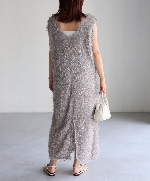 Riberry（リベリー）の「フェザーヤーンフリンジジャンスカワンピ（ジャンパースカート・レディース・ブラック/グレー・MEDIUM）」の14枚目の写真