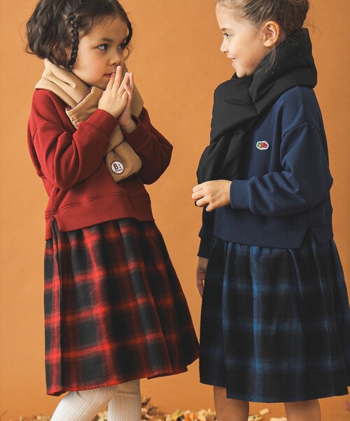 B:MING by BEAMS（ビーミングバイビームス）の「B:MING by BEAMS / 中綿 マフラー 2024FW（マフラー・キッズ・ベージュ/ブラック・ONE SIZE）」の6枚目の写真