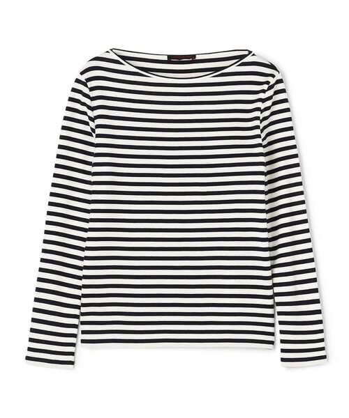 TOMORROWLAND コットンフライスボーダー ロングスリーブプルオーバー コットンフライスボーダー ロングスリーブプルオーバー（Tシャツ