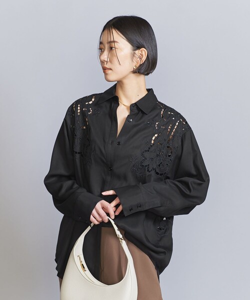 BEAUTY&YOUTH UNITED ARROWS（ビューティーアンドユースユナイテッドアローズ）の「セルロース エンブロイダリー シャツ（シャツ/ブラウス・レディース・オリーブ/ブラック・FREE）」の10枚目の写真