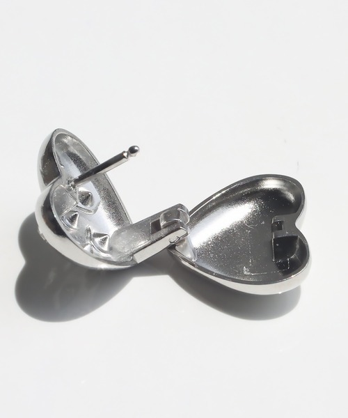 abaskdesign(アバスクデザイン)の「金属アレルギー対応 ストーンハートフープステンレスピアス(ピアス(両耳用)・レディース・ゴールド/シルバー・FREE)」の8枚目の写真