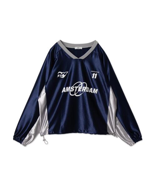 WEGO（ウィゴー）の「WEGO/サテンゲームグラフィックプルオーバー（Tシャツ/カットソー・レディース・ピンク/ネイビー/グレー/ワイン・FREE）」の17枚目の写真