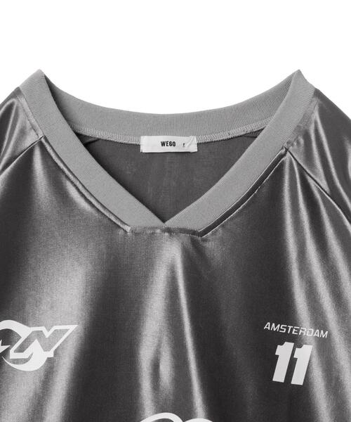 WEGO（ウィゴー）の「WEGO/サテンゲームグラフィックプルオーバー（Tシャツ/カットソー・レディース・ピンク/ネイビー/グレー/ワイン・FREE）」の13枚目の写真