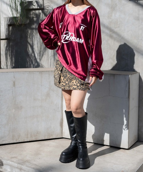 WEGO（ウィゴー）の「WEGO/サテンゲームグラフィックプルオーバー（Tシャツ/カットソー・レディース・ピンク/ネイビー/グレー/ワイン・FREE）」の6枚目の写真