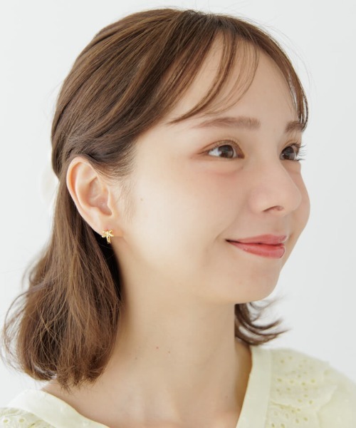 flower(フラワー)の「ウィズリボンピアス(ピアス(片耳用)・レディース・ゴールド/シルバー・FREE)」の4枚目の写真