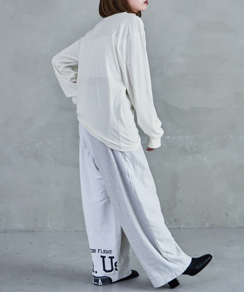 Fashion Letter(ファッションレター)の「【M-4L】ロングスリーブベーシックTシャツ ロンT カットソー プルオーバー オーバーサイズ ビッグシルエット サイズ豊富 カラバリ豊富(Tシャツ/カットソー・レディース・杢グレー/グレイッシュベージュ/モカ/ブラック/オフホワイト・LL/3L/L/4L/M)」の10枚目の写真