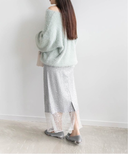 RANDA(ランダ)の「スパンコールスカート(スカート・レディース・グレー/ホワイト・1/0)」の13枚目の写真