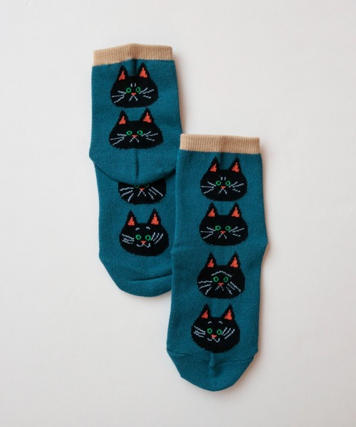 stample（スタンプル）の「クロネコだいすき　ショートソックス　【3足組】（ソックス/靴下・キッズ・A・S/M/L/LL）」の2枚目の写真