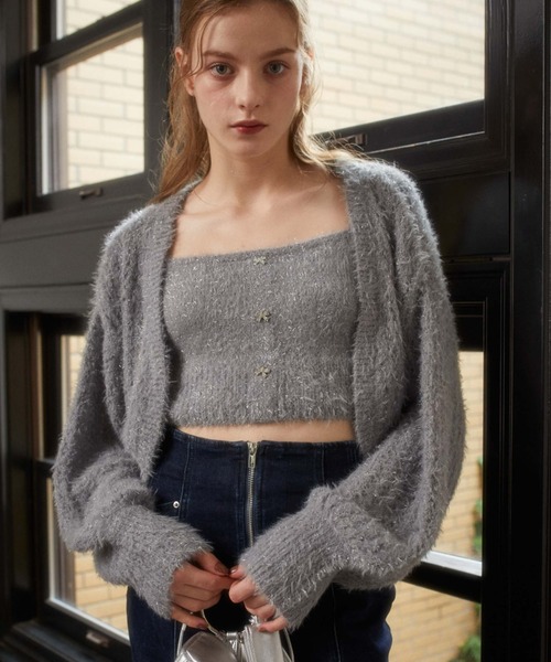 archives(アルシーヴ)の「ガラスフェザーニットボレロアンサンブル(カーディガン/ボレロ・レディース・ピンクベージュ/ブルーグレー/アイボリー・FREE)」の13枚目の写真