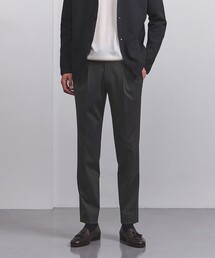 ビスコース サイドシャーリング スリムテーパード 1プリーツ パンツ -2WAYストレッチ-