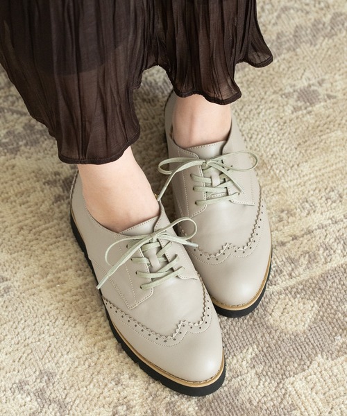 JELLY BEANS（ジェリービーンズ）の「厚底マニッシュレースアップシューズ(217-40330)JELLY BEANS(ジェリービーンズ)（ドレスシューズ・レディース・アイボリー/ブラック系その他/シルバー・22.5/24.5/24/23.5/23）」の13枚目の写真