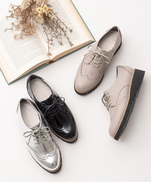 JELLY BEANS（ジェリービーンズ）の「厚底マニッシュレースアップシューズ(217-40330)JELLY BEANS(ジェリービーンズ)（ドレスシューズ・レディース・アイボリー/ブラック系その他/シルバー・22.5/24.5/24/23.5/23）」の12枚目の写真