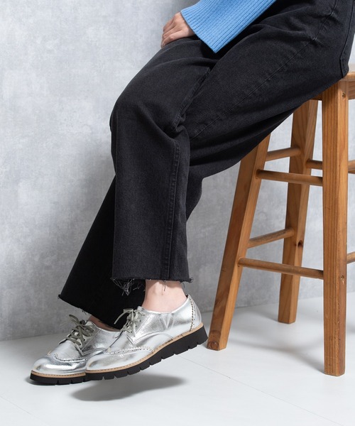 JELLY BEANS（ジェリービーンズ）の「厚底マニッシュレースアップシューズ(217-40330)JELLY BEANS(ジェリービーンズ)（ドレスシューズ・レディース・アイボリー/ブラック系その他/シルバー・22.5/24.5/24/23.5/23）」の19枚目の写真