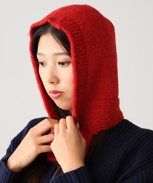 ROOPTOKYO（ループトウキョウ）の「フロントパールボタン ニット バラクラバ（ニットキャップ/ビーニー・レディース・アイボリー/ブラック/グレー/レッド・FREE）」の4枚目の写真
