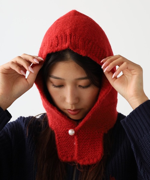 ROOPTOKYO（ループトウキョウ）の「フロントパールボタン ニット バラクラバ（ニットキャップ/ビーニー・レディース・アイボリー/ブラック/グレー/レッド・FREE）」の16枚目の写真