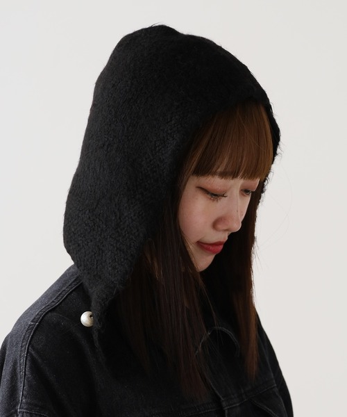 ROOPTOKYO（ループトウキョウ）の「フロントパールボタン ニット バラクラバ（ニットキャップ/ビーニー・レディース・アイボリー/ブラック/グレー/レッド・FREE）」の12枚目の写真