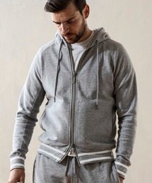 1PIU1UGUALE3 RELAX(ウノピゥウノウグァーレトレ リラックス)ラインストーンジップロゴパーカー