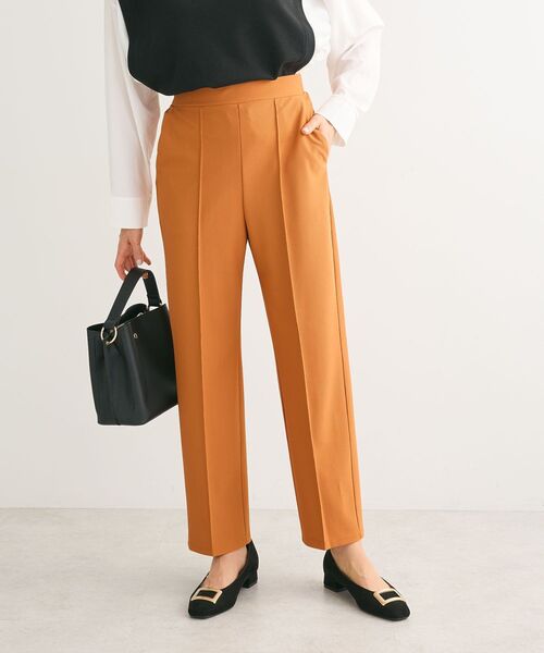 Green　Parks（グリーンパークス）の「らくスレ　ストレートパンツ（スラックス・レディース・オレンジ/ブラック/グレイッシュベージュ/ホワイト系その他2・FREE）」の7枚目の写真