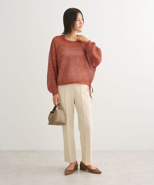 Green　Parks（グリーンパークス）の「らくスレ　ストレートパンツ（スラックス・レディース・オレンジ/ブラック/グレイッシュベージュ/ホワイト系その他2・FREE）」の15枚目の写真