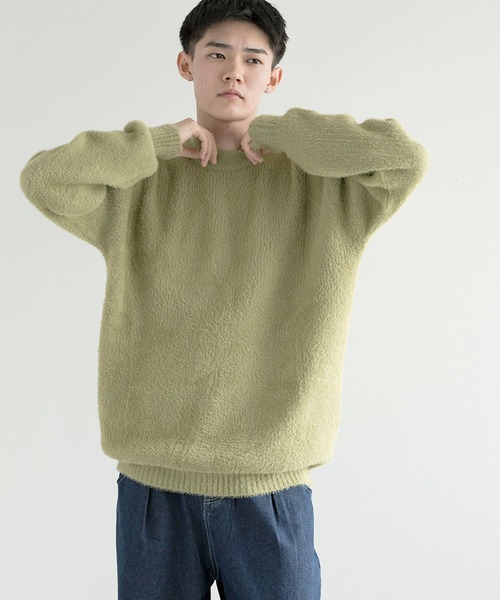 aimoha(アイモハ)の「aimoha men Shaggy Jacquard Knit(ニット/セーター・メンズ・ベージュ/ホワイト/ブラック/アーミー/グレー・MEDIUM/LARGE/X-LARGE/XX-LARGE/XXX-LARGE)」の5枚目の写真