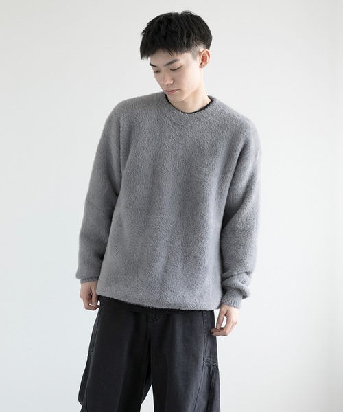 aimoha(アイモハ)の「aimoha men Shaggy Jacquard Knit(ニット/セーター・メンズ・ベージュ/ホワイト/ブラック/アーミー/グレー・MEDIUM/LARGE/X-LARGE/XX-LARGE/XXX-LARGE)」の4枚目の写真