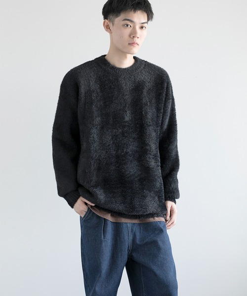 aimoha(アイモハ)の「aimoha men Shaggy Jacquard Knit(ニット/セーター・メンズ・ベージュ/ホワイト/ブラック/アーミー/グレー・MEDIUM/LARGE/X-LARGE/XX-LARGE/XXX-LARGE)」の3枚目の写真