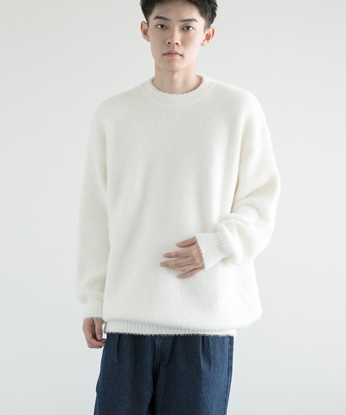 aimoha(アイモハ)の「aimoha men Shaggy Jacquard Knit(ニット/セーター・メンズ・ベージュ/ホワイト/ブラック/アーミー/グレー・MEDIUM/LARGE/X-LARGE/XX-LARGE/XXX-LARGE)」の7枚目の写真