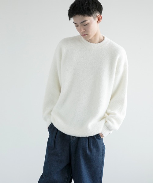 aimoha(アイモハ)の「aimoha men Shaggy Jacquard Knit(ニット/セーター・メンズ・ベージュ/ホワイト/ブラック/アーミー/グレー・MEDIUM/LARGE/X-LARGE/XX-LARGE/XXX-LARGE)」の8枚目の写真