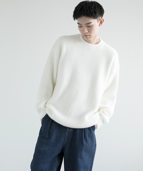 セール】aimoha men Shaggy Jacquard Knit（ニット/セーター