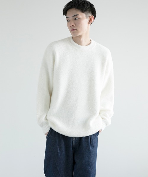 aimoha(アイモハ)の「aimoha men Shaggy Jacquard Knit(ニット/セーター・メンズ・ベージュ/ホワイト/ブラック/アーミー/グレー・MEDIUM/LARGE/X-LARGE/XX-LARGE/XXX-LARGE)」の10枚目の写真