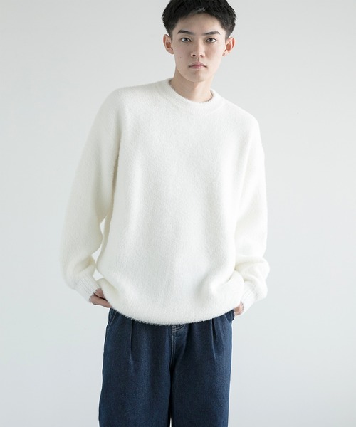 aimoha(アイモハ)の「aimoha men Shaggy Jacquard Knit(ニット/セーター・メンズ・ベージュ/ホワイト/ブラック/アーミー/グレー・MEDIUM/LARGE/X-LARGE/XX-LARGE/XXX-LARGE)」の12枚目の写真