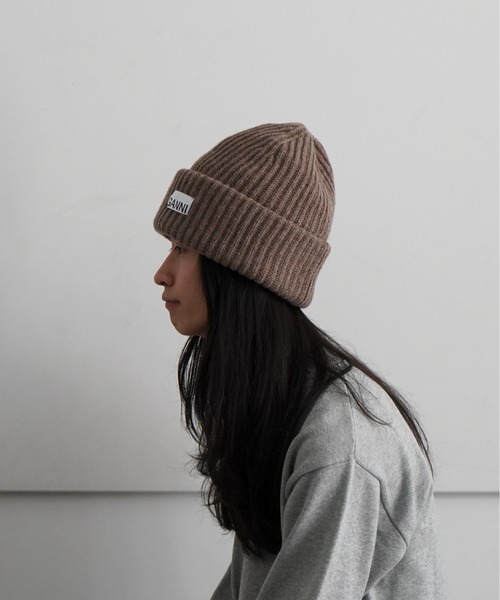 GANNI ニット帽　正規品　Structured Rib Beanie ガニー GANNI GANNI ニット帽 Structured Rib Beanie ビーニー