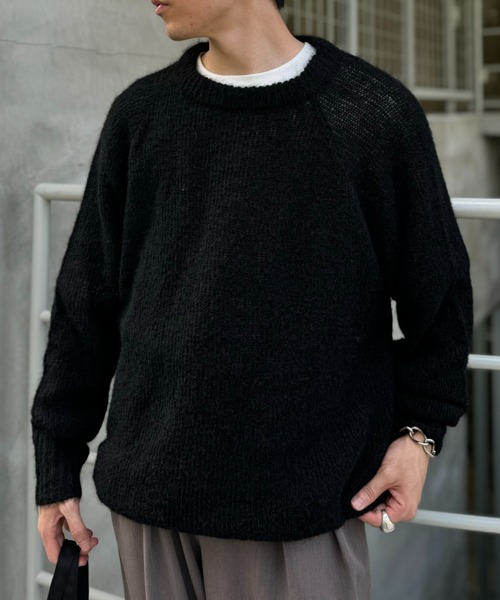 CIAOPANIC TYPY（チャオパニックティピー）の「モヘヤライクシャギービックシルエットニット（ニット/セーター・メンズ・ブラック/ブラウン/グリーン/レッド・MEDIUM/LARGE）」の2枚目の写真