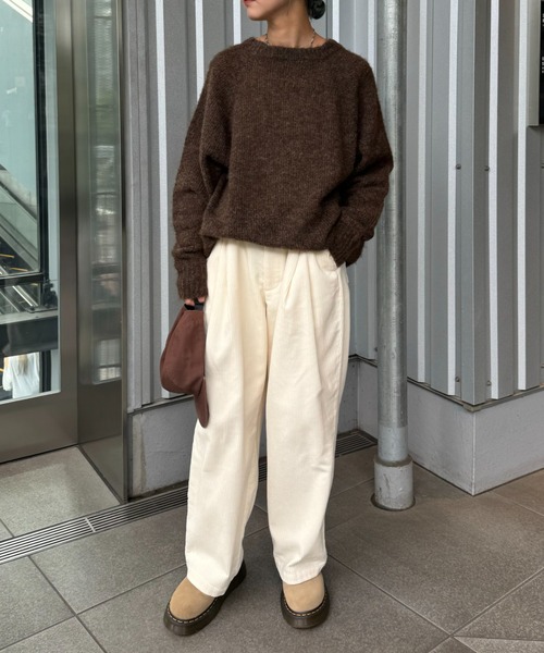 CIAOPANIC TYPY（チャオパニックティピー）の「モヘヤライクシャギービックシルエットニット（ニット/セーター・メンズ・ブラック/ブラウン/グリーン/レッド・MEDIUM/LARGE）」の14枚目の写真