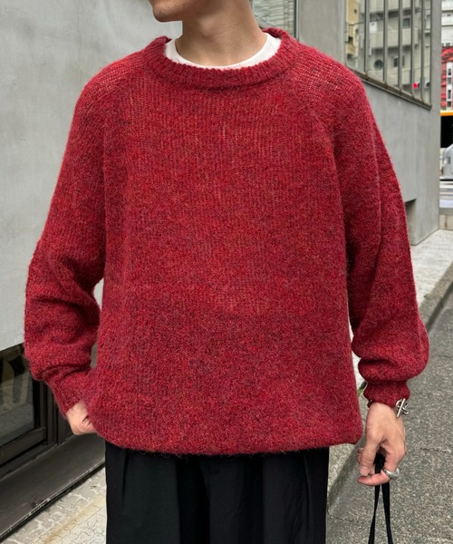 CIAOPANIC TYPY（チャオパニックティピー）の「モヘヤライクシャギービックシルエットニット（ニット/セーター・メンズ・ブラック/ブラウン/グリーン/レッド・MEDIUM/LARGE）」の22枚目の写真