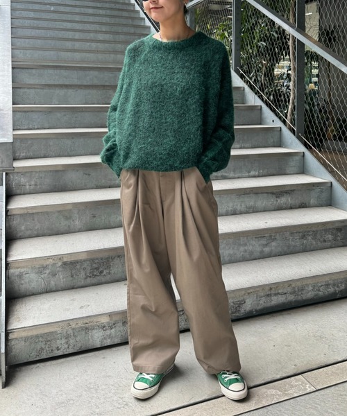 CIAOPANIC TYPY（チャオパニックティピー）の「モヘヤライクシャギービックシルエットニット（ニット/セーター・メンズ・ブラック/ブラウン/グリーン/レッド・MEDIUM/LARGE）」の18枚目の写真