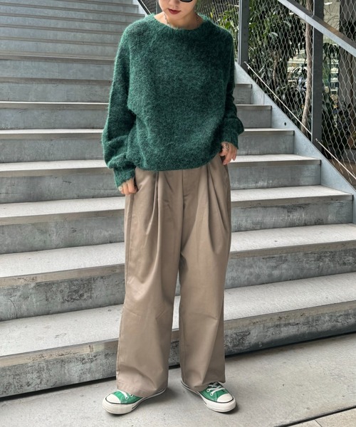 CIAOPANIC TYPY（チャオパニックティピー）の「モヘヤライクシャギービックシルエットニット（ニット/セーター・メンズ・ブラック/ブラウン/グリーン/レッド・MEDIUM/LARGE）」の21枚目の写真