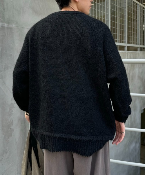 CIAOPANIC TYPY（チャオパニックティピー）の「モヘヤライクシャギービックシルエットニット（ニット/セーター・メンズ・ブラック/ブラウン/グリーン/レッド・MEDIUM/LARGE）」の7枚目の写真